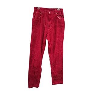 Vintage Faded Glory Womens Corduroy Jeans Red Size 12 Long
